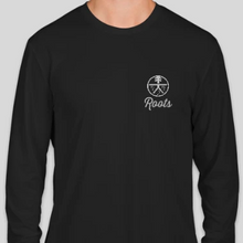 Load image into Gallery viewer, Long Sleeve Roots &quot;Running&quot; Dri Fit Shirt - navy &amp; black
